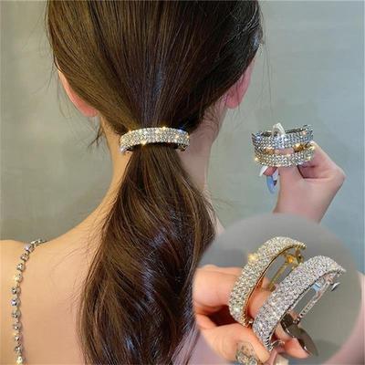 Girl Shiny Rhinestones Hair Clips Women Hair Barrettes Ponytail Clip Lady Hair Accessories Hairpin Girl