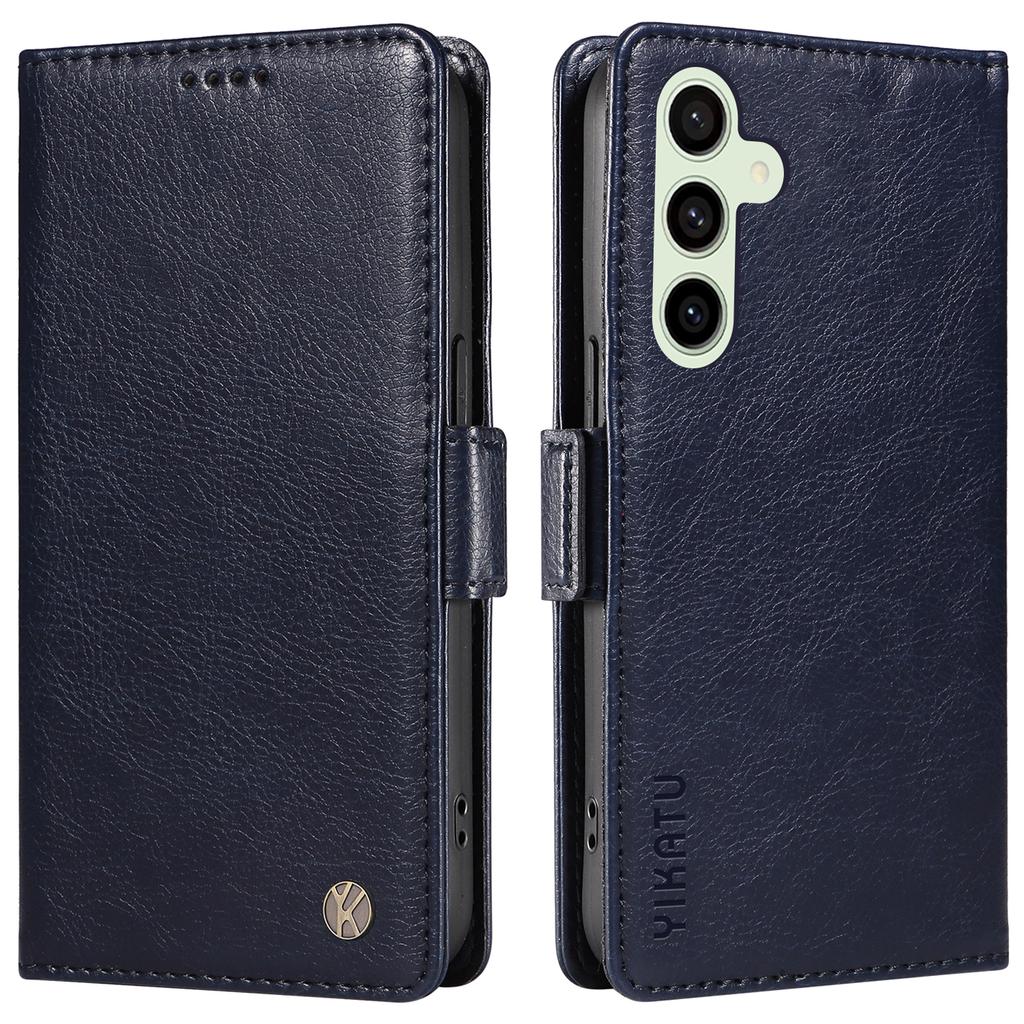 YIKATU YK-007 For Samsung Galaxy S24 FE Phone Case Litchi Texture PU Leather Wallet Cover
