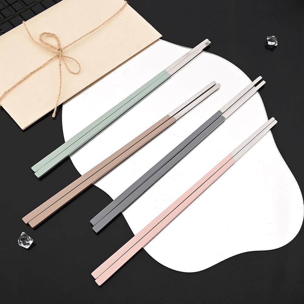 2/8Pcs Silver Dinnerware Set Western Stainless Steel Cutlery Dinner Spoon Sushi Chopsticks Flatware Party Kitchen Tableware