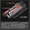 12pcs Ratchet Socket Set 1/2 3/8 1/4 Inch Drive Socket Set With 10 Sockets 4-13mm 2 Way Quick Released Handle And Extension Bar