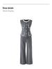 Elegant Beaded Neck Tencel Linen Vest & Wide-Leg Pants Set for Women - Spring Collection