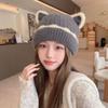 Knitted Plush Hat Women's Autumn and Winter Furry Thickened Warm Fisherman Hat Cute Face Showing Small Wool Hat New Style