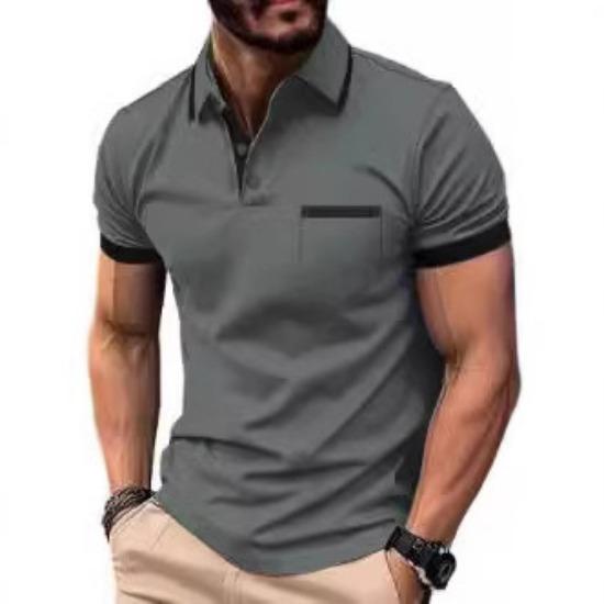 Pánské polo tričko s krátkým rukávem 3D digitální tisk Business Casual knoflíkové polo tričko