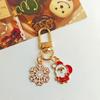 Festive Christmas Keychain: Metal Tree, Snowman & Santa Bag Charm – Stylish Small Gift