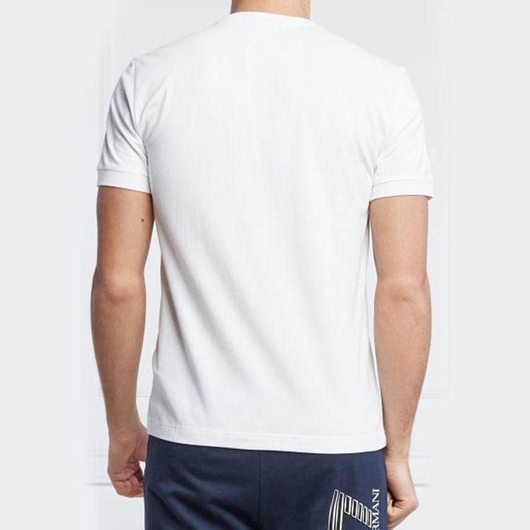 Emporio Armani EA7 SS22 Logo Print Crew Neck T-Shirt Men tops White 3LPT13-PJ5MZ-1100