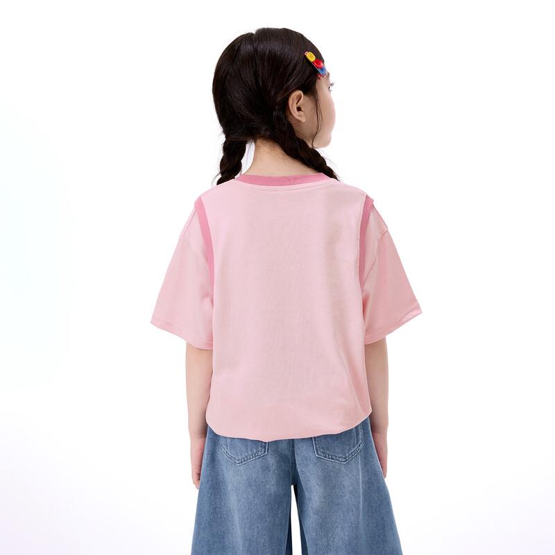Girls' Pure Cotton Letter Print Short Sleeve T-Shirt