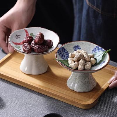 Neues Chinesisches Dessert Hoher Teller Kleiner Snack Erfrischungsteller Retro Keramikteller Nachmittagstee Snack Haushaltswaren