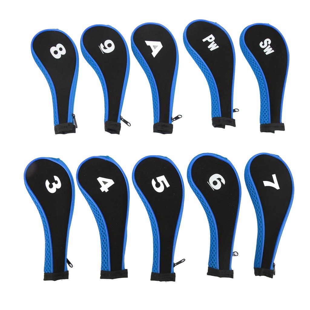 10Pcs Golf Club Head Cover Neoprene Golf Head Cover for Woods Irons Golfer Lovers