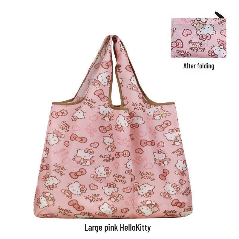 Women's Eco-Friendly Cute Cartoon Waterproof Shopping Bag - Lightweight and Foldable with Large Capacity