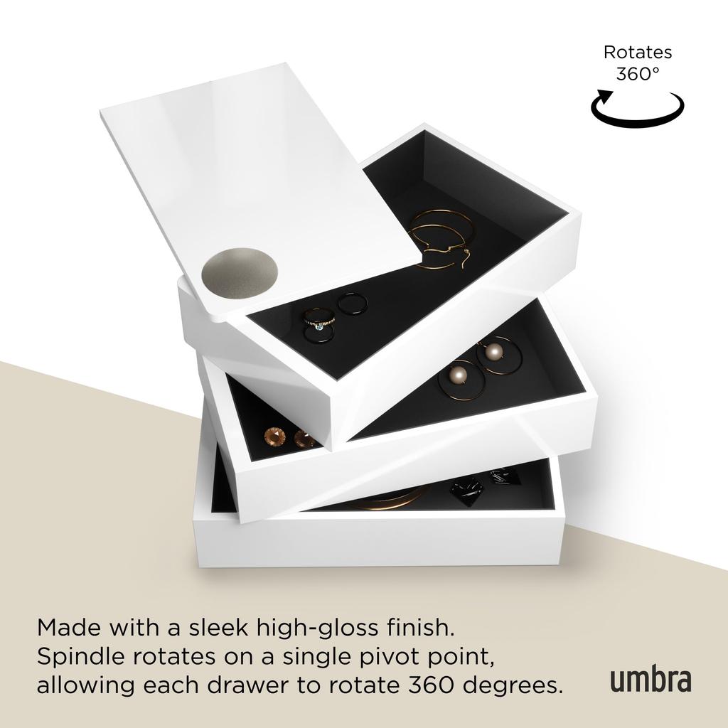 Umbra Jewelry Desktop Jewelry for SPINDLE White Storage, Box, Case, Rings, Earrings, Bracelets, Watches, Necklaces, (2308712660),