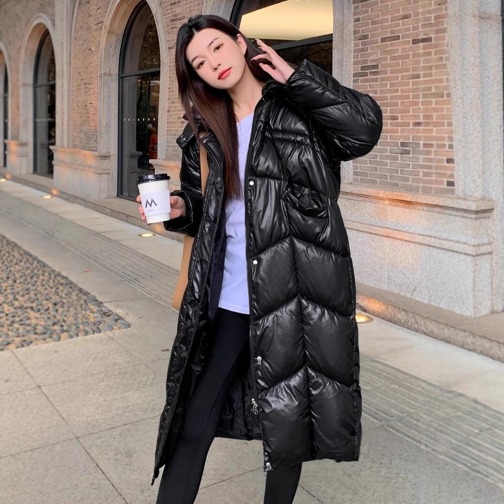 Zima Nowe Ubrania z Kapturem, Pikowane Bawełną Damskie Średniej Długości Luźne Kurtki Pikowane Bawełną