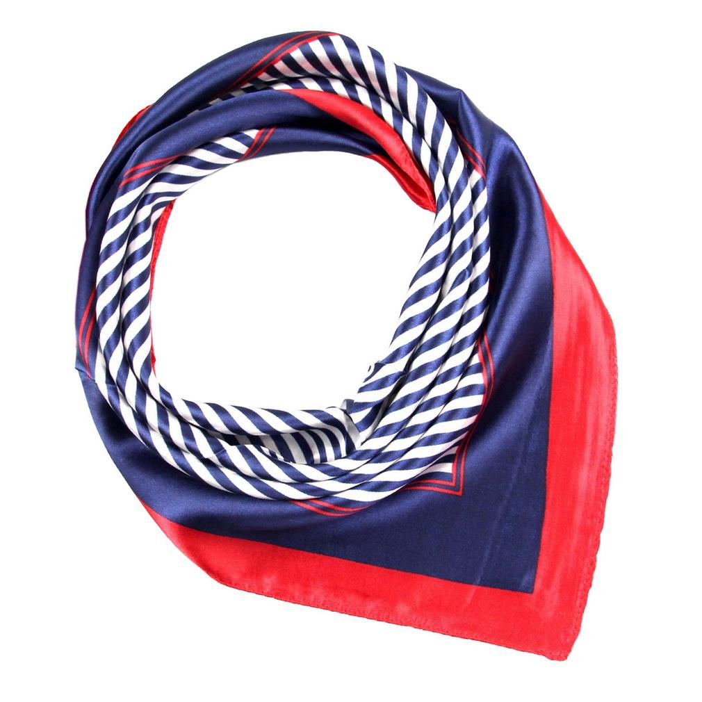 50x50cm Floral Print Satin Silk Scarf 100% Polyester Multifunctional Square Neck Scarves for Women
