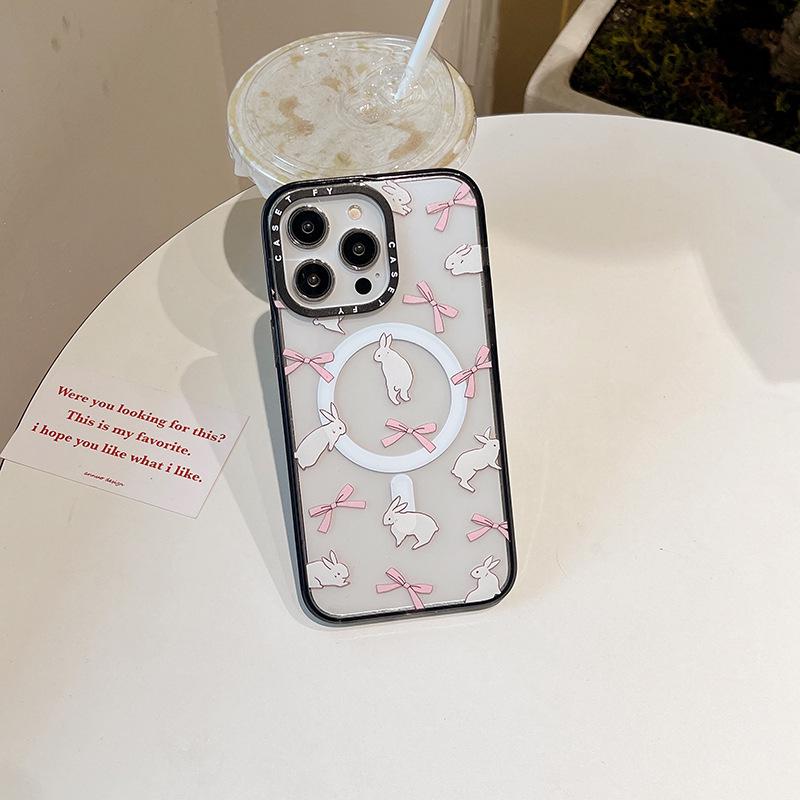 

Rabbit Ribbon Magnetic Case for Apple iPhone 16 Pro Max – Trendy, Anti-Fall Design 16 Pro