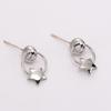 S925 Silver Needle Women's Heart & Round Stud Earrings - Cute Mini Ear Drops