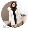 Women's contrasting color fur collar woolen jacket Nizi coat slim fit