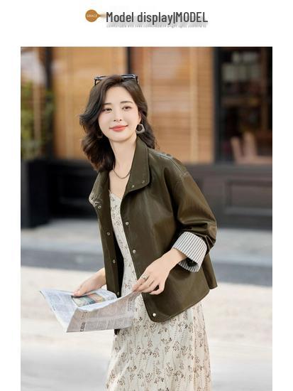 2025 Autumn Women's Petite Motorcycle Leather Jacket - Stylish, Unique, and Chic Short Coat