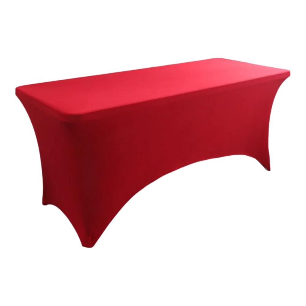 Black 4/6/8FT High Stretch Tablecloth Universal Washable Rectangular Table Cloth Elastic Birthday Table Cover Hotel Banquet