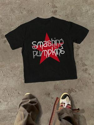 Music Smashing Pumpkins Themed With Band Name And Star Graphic Themed Graphic Casual Soft Short Sleeve Cotton T-shirt Casual Top