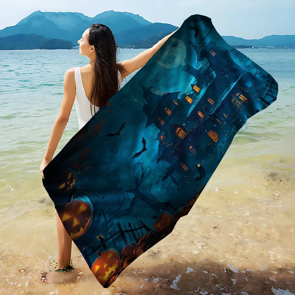 Halloween Decoration H-Halloween D-Decorations Microfiber Beach Towel Absorbent Quick dry Soft Yoga Swimming Resort Towel