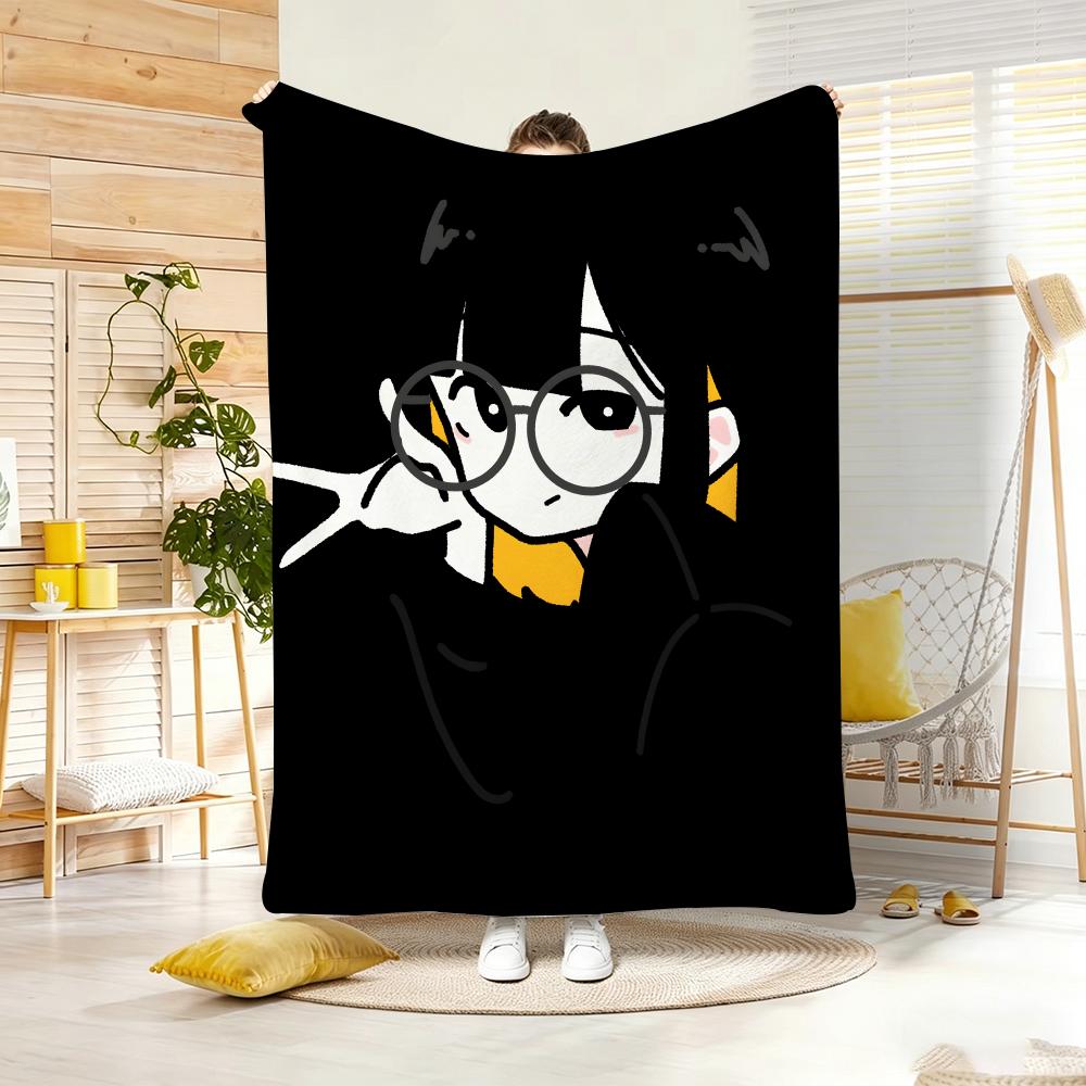 Artwork G-Girl with Glasses Throw Soft Warm Throw Blanket for Bedroom Living Room Bed Travel Camping Picnic Gift