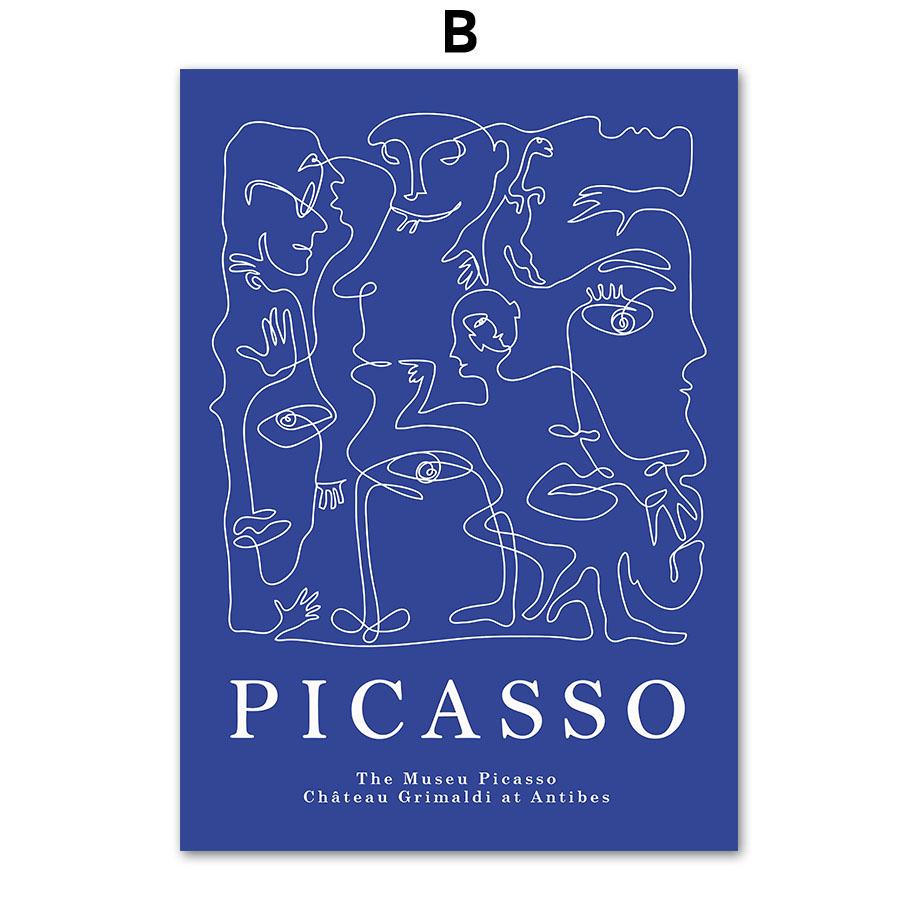 

Синий Анри Матисс Баухаус Пикассо коралловые листья плакаты и принты настенная живопись на холсте для гостиной декоративные картины A4 21X30cm No Framed
