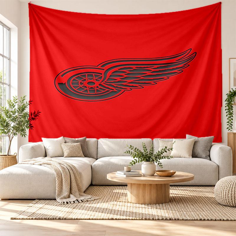 Detroit Red Wings Wall Tapestry, Soft Fabric Wall Hanging, Decorative Backdrop For Bedroom Home Wall Art