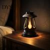 Portable Mood Light for Home Retro LED Lantern, Realistic Flame Decorative Table Lamp, Halloween Spooky Accents Hanging Lantern Bedroom Garden