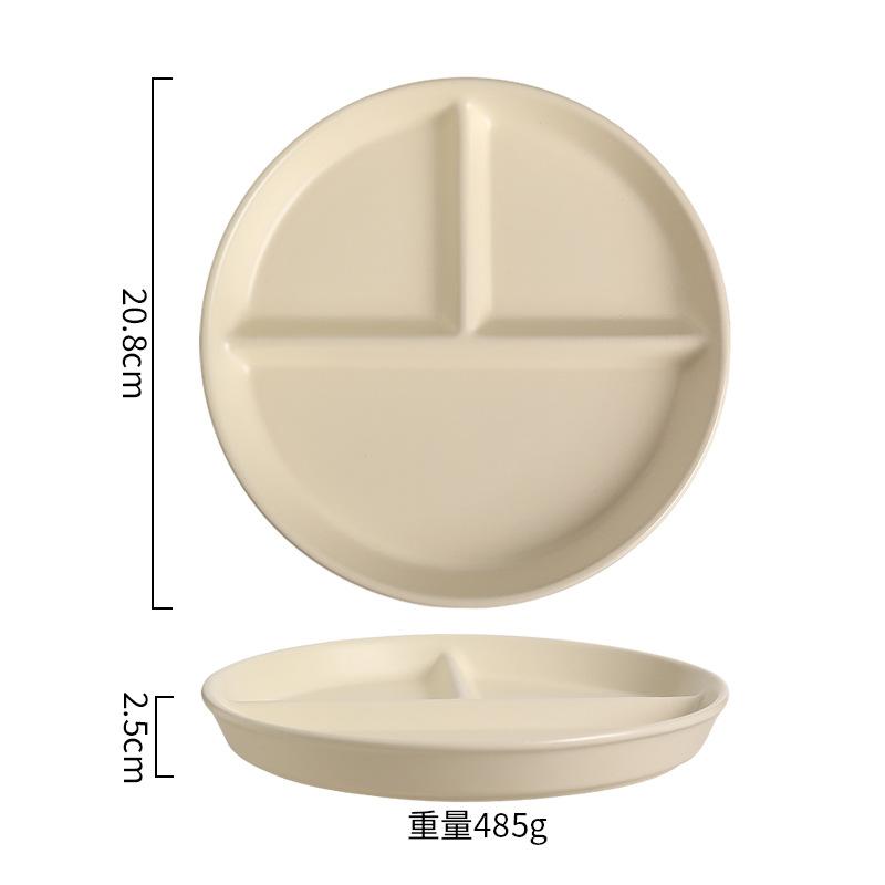 For One Person Ceramic Grid Plate Snack  Internet Celebrity Ins Children's Baby  Onion Ginger Garlic Multi-part Tray