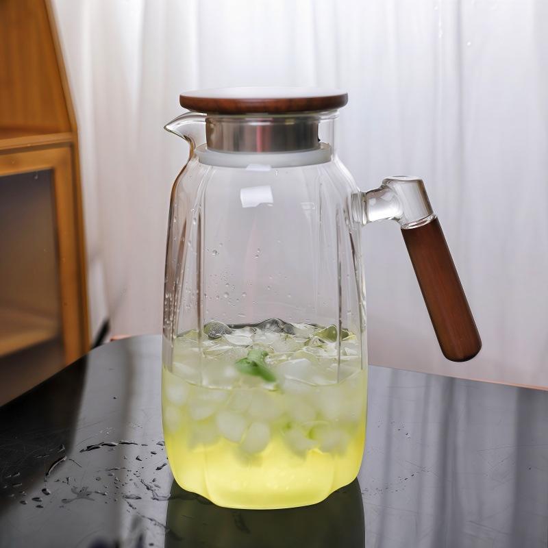 

Тыква Грецкий орех Чайник для холодной воды Бытовой Жаростойкий Большой емкости Гостеприимство Вода Охлажденная Кипяченая вода Многоцветный Чайник для холодной воды 1800ml