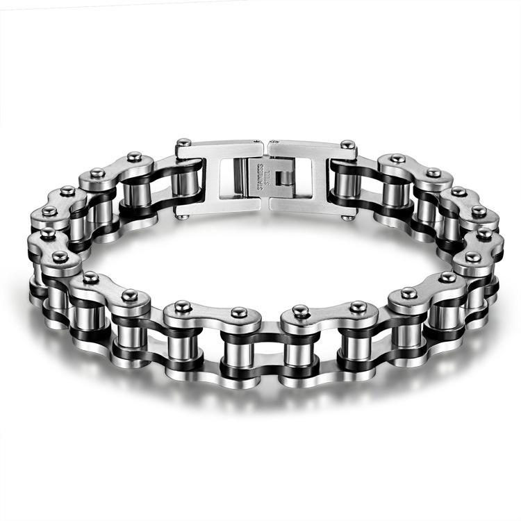 4 Color Punk Rock 316L Stainless Steel Biker Mens Bracelet Link Chain Motorcycle Bike Bicycle Chain Bracelets Bangles Jewelry 21cm