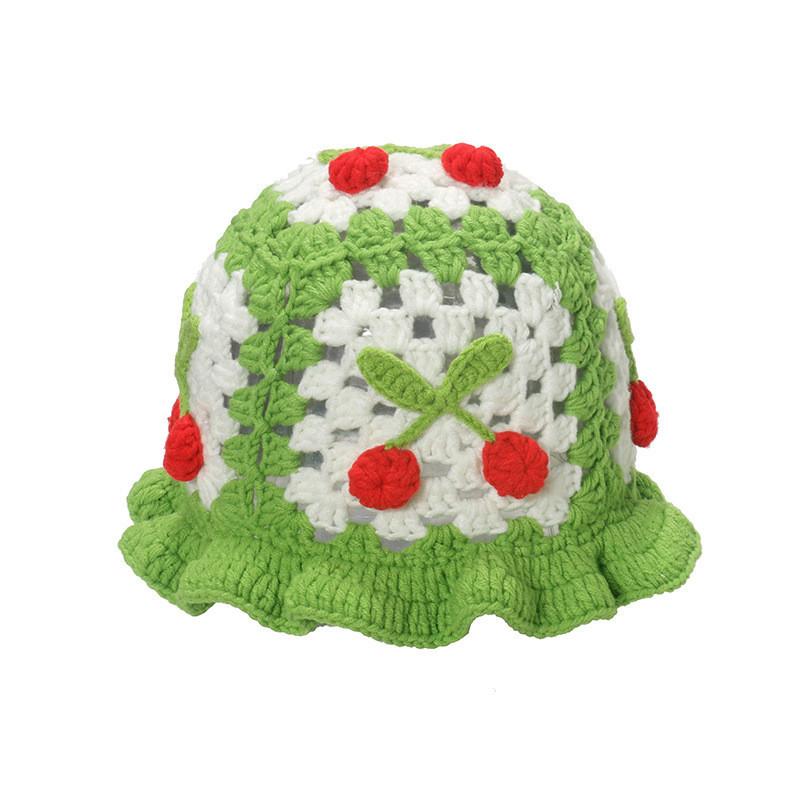 

Colorful Cherry Wool Fisherman Hat In Various Shades For Cold Seasons світло-зелений колір