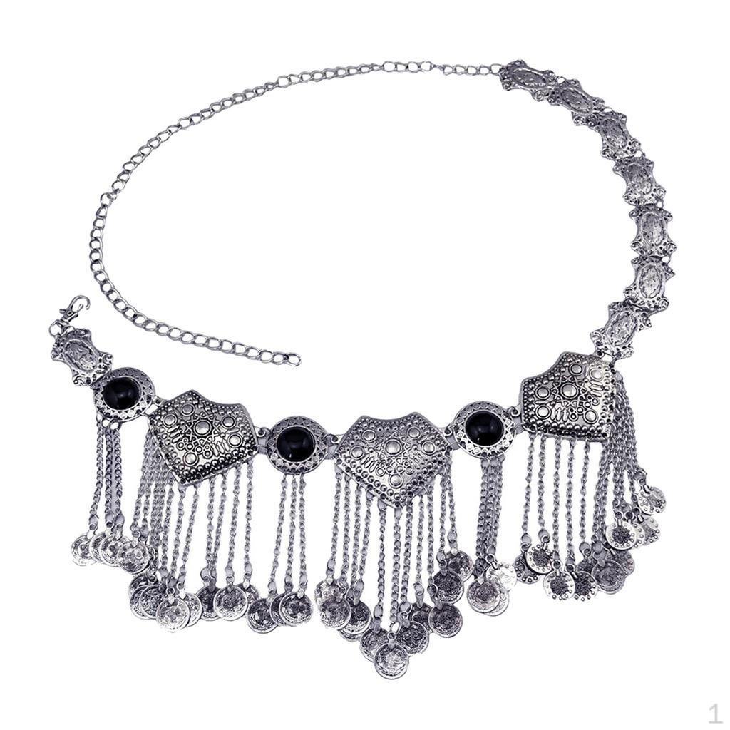 

Boho Vintage Gothic Belly Dance Waist Jewelry - Blue чёрный