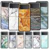 Marble Fashion Phone Case For Samsung Galaxy Z Flip3 Flip4 Flip5 Case Shell For Z Flip 3 4 5 6 7 Hard Folding Cover
