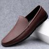 Leather Men Shoes Luxury Brand Loafers 2022 Newest Italian Designer Men Wedding Dress Shoes Casual Black Slip On Moccasins Office