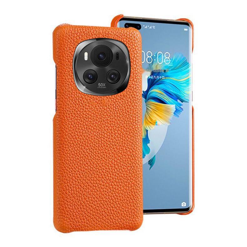 Honor Magic6Pro Genuine Leather Case with Cowhide Litchi Pattern for Ultimate Protection