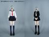 OBEST SAtoys JK High School Girl Swimsuit Uniform Set and Includes Pleated and Shoes 1/6 (Blue White) - Shirt, Tie, Swimsuit, Socks, (SA011A/SA011B)