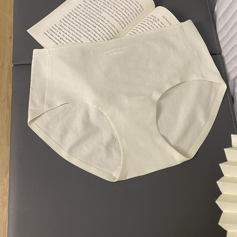 Womens Elongated Crotch Mid Waist Combed Cotton Seamless Antibacterial Underwear