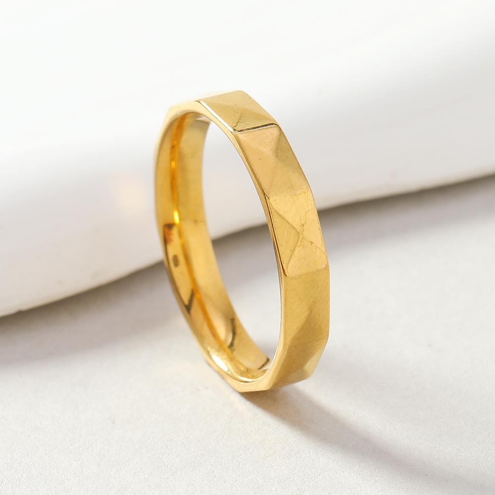 

Stainless steel jewelry light luxury high-end 6mm polished multi-faceted diamond titanium steel ring ring hand jewelry 9 золотий