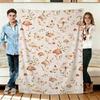 Mushroom and Butterfly Flannel Blanket Soft Cozy Throws Napping Travel Use