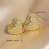 Fashion Heart CZ Stud Earrings for Women Cute Zirconia Female Band Marriage Statement Wedding Party Jewelry