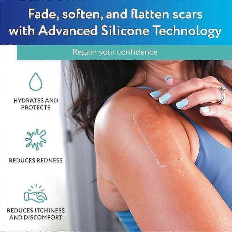 (3PCS)1-3X Scar Away Medical-Grade Clear Silicone Scar Sheets 6 Sheets