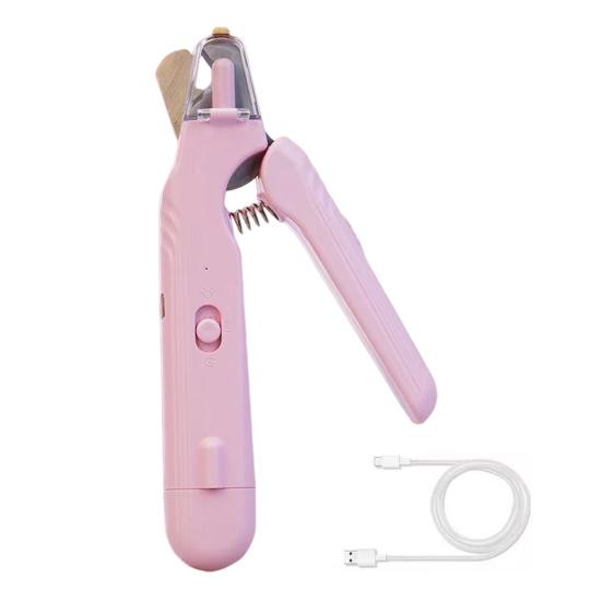 

Триммер для ногтей питомцев со светодиодной подсветкой, перезаряжаемый 2-в-1, машинка для стрижки и шлифовки ногтей, машинка для стрижки питомцев с защитой от брызг для собак, кошек, кроликов 1 Set розовый