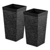 Tall Planters Set of 2, 580 Mm Large Outdoor Taper Planters for Outdoor Indoor Plants, Front Porch Plastic Modern Flower Pots with Casters, Inner Pot