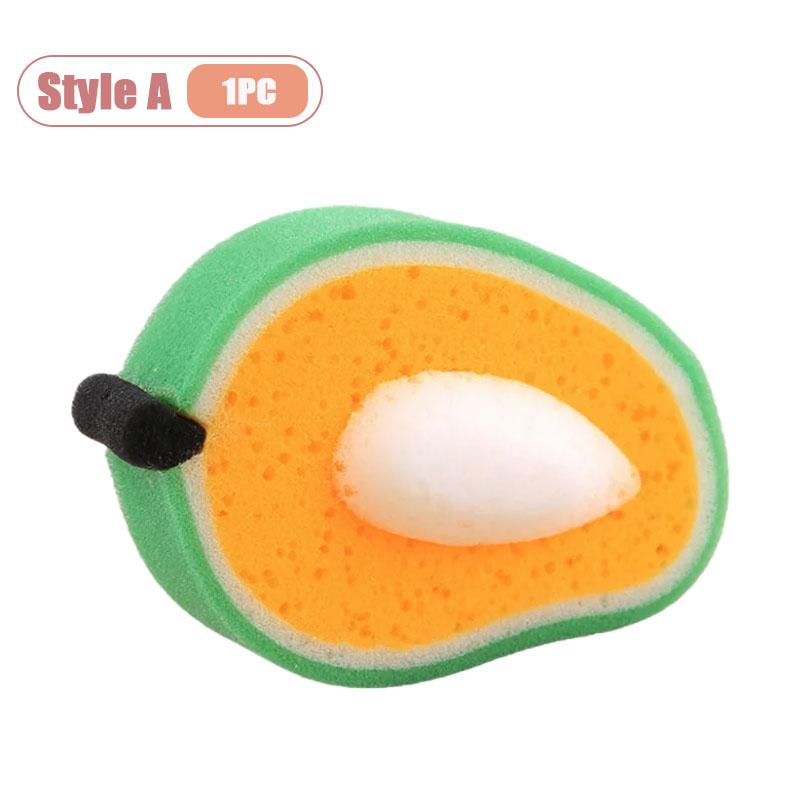 Multi Purpose Fruit Print Sponge Scrub Pad Thickened Design for Kitchen Cleaning Dish Washing Stain Removal Cloth