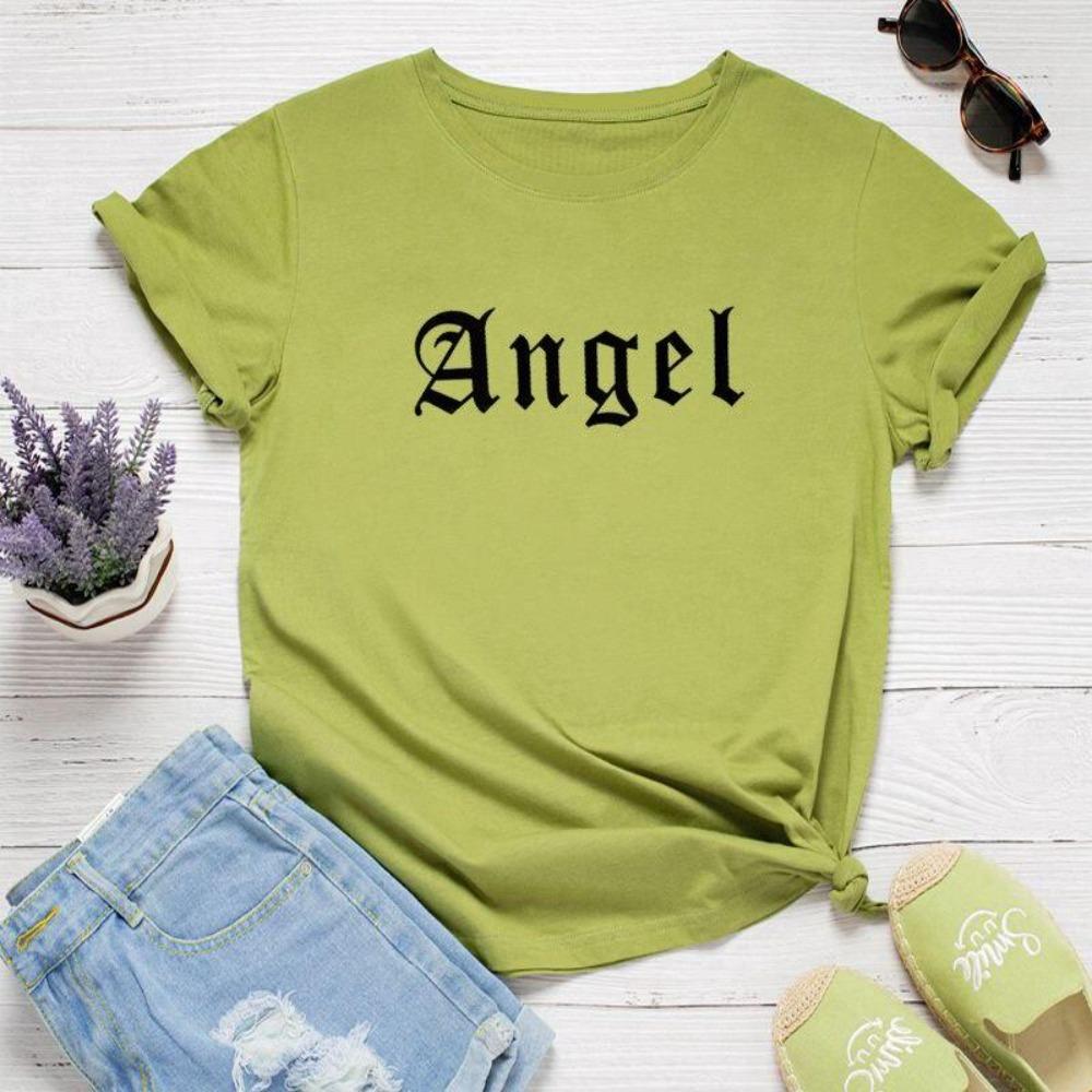 Tricou cu mânecă scurtă pentru femei de vară, cu imprimeu, la modă, lejer, cu gât rotund, Tricou confortabil pentru femei cu mânecă scurtă