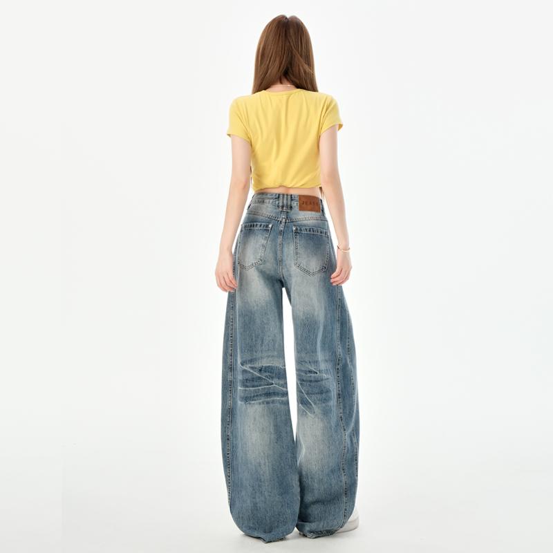 Loose Wide Leg Jeans For Women, Slimming Straight Leg Loose Floor Pants Women's Pants
