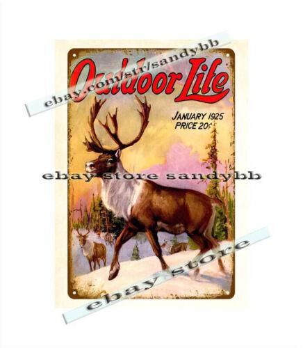 1925 rustic living outdoor deer longhorn sportsman hunting wildlife tin signAluminum 20x30cm(7.8x11.8inch)