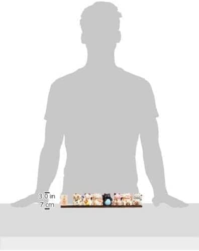 Ale-net Seven Lucky Cats Figurine, W37.5 x D4 x H7cm, with Plate, Ceramic, Seto Ware, Made in Japan, Seven Lucky Gods, Cat Version