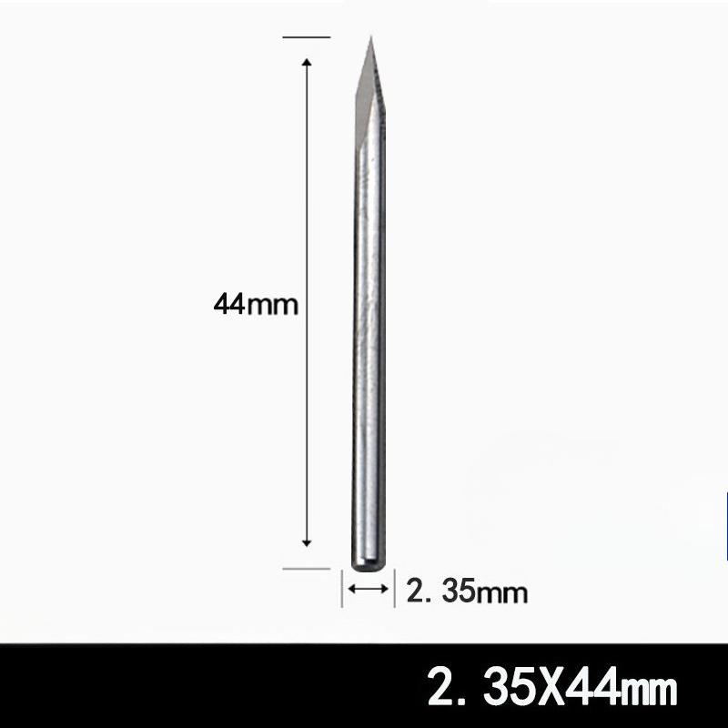 3-Sided Sharp Tungsten Steel Engraving Tool, 2.35mm Shank CNC Carving Knife for Relief, Mold Marking, Precision Engraving