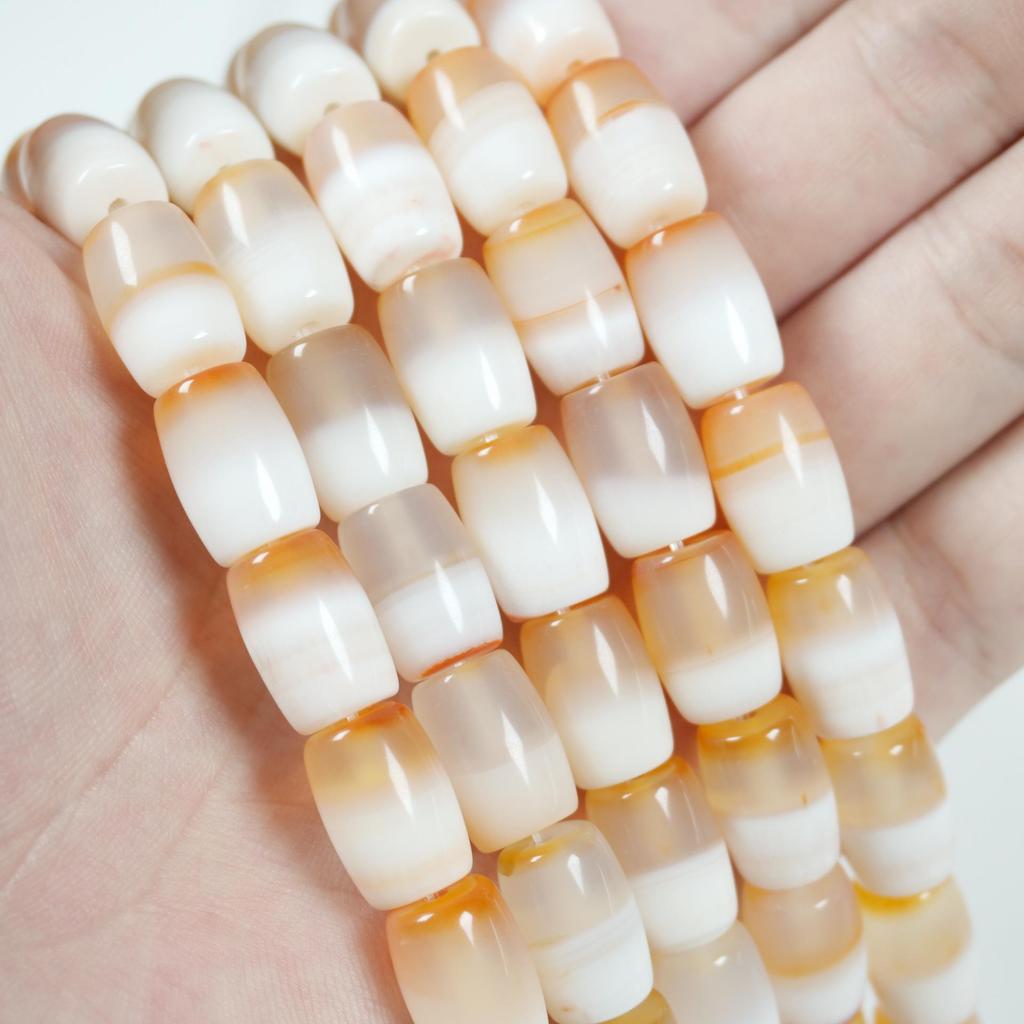 Natürliche rote Achat-Zylinderperlen mit rauer Oberfläche für DIY-Armbänder
